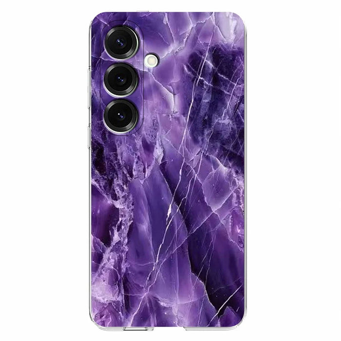 For Samsung Galaxy A37 5G Case Marble Pattern Printing Soft TPU Phone Cover - Purple - 1