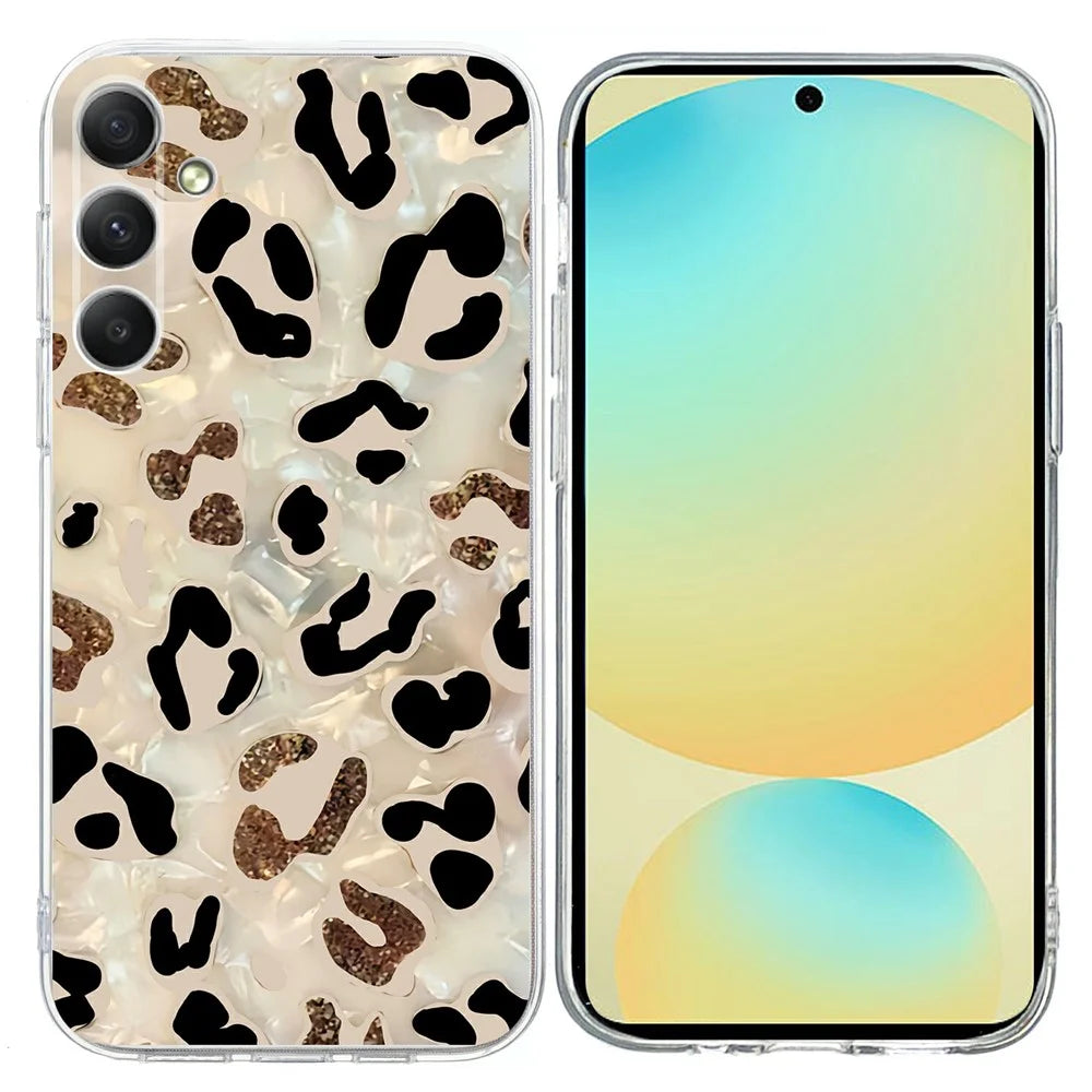 For Samsung Galaxy A57 5G Case Pattern Printing Shockproof Soft TPU Phone Cover - Leopard Print - 1