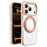 For iPhone 17 Pro Case Rotating Kickstand TPU + TPE Phone Cover Compatible with MagSafe - Orange - 1