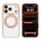 For iPhone 17 Pro Case Rotating Kickstand TPU + TPE Phone Cover Compatible with MagSafe - Orange - 2