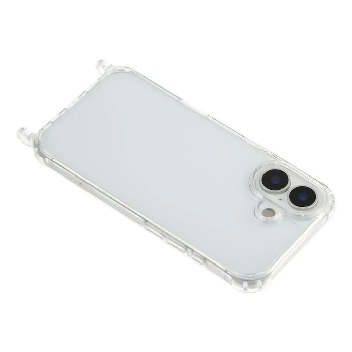 For iPhone 17 Clear Case TPU+PC Protective Phone Back Cover with With Shoulder Strap - 4