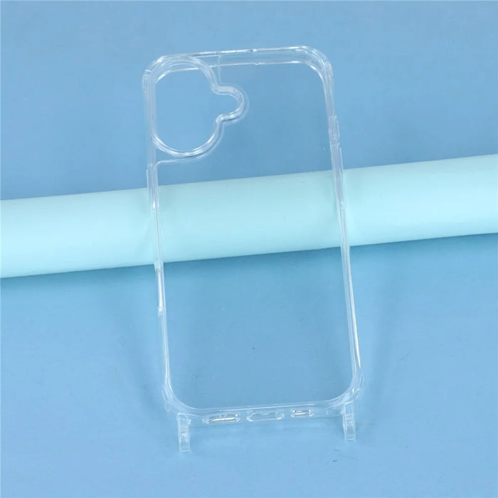 For iPhone 17 Clear Case TPU+PC Protective Phone Back Cover with With Shoulder Strap - 5