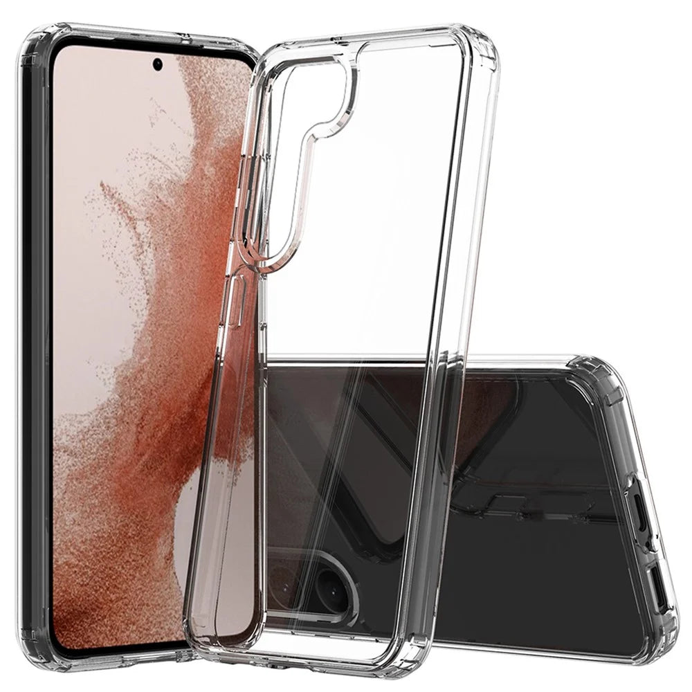 For Samsung Galaxy S23+ Transparent Phone Case Dual Layer Hard Acrylic Soft TPU High Impact Protective Cover - 1