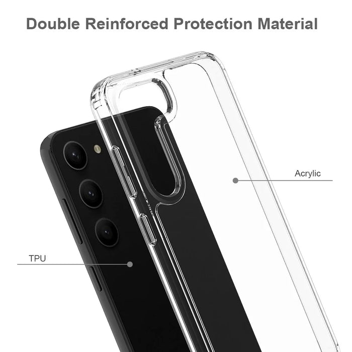 For Samsung Galaxy S23+ Transparent Phone Case Dual Layer Hard Acrylic Soft TPU High Impact Protective Cover - 2