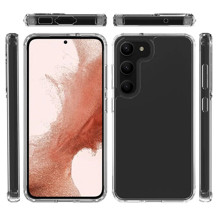 For Samsung Galaxy S23+ Transparent Phone Case Dual Layer Hard Acrylic Soft TPU High Impact Protective Cover - 6