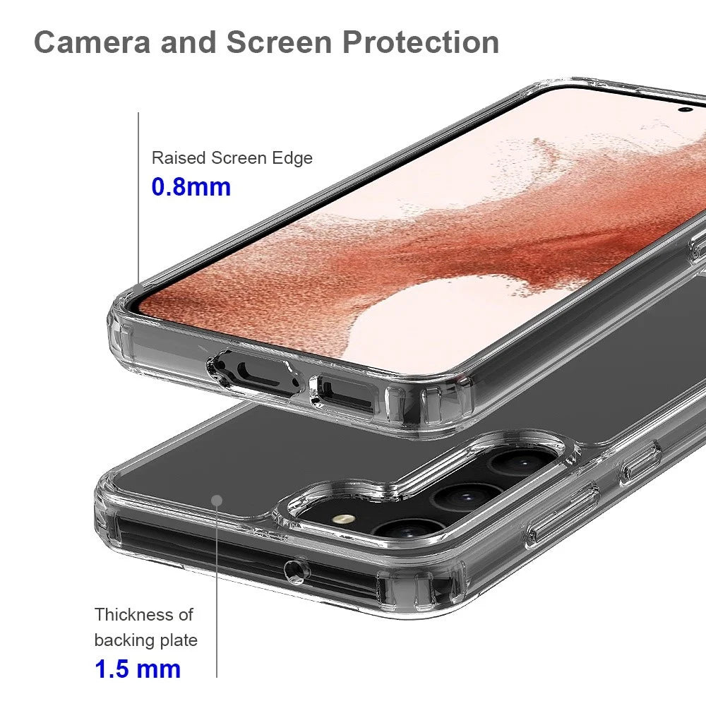 For Samsung Galaxy S23 Hard Acrylic Soft TPU Frame Scratch Resistant Phone Case Crystal Clear Back Cover - 3