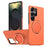 For Samsung Galaxy S25 Ultra Magnetic Case TPU + PC Back Cover with Rotating Kickstand - Orange - 1