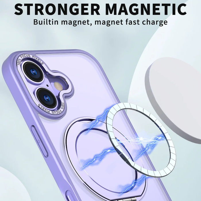 For iPhone 17 Case Compatible with MagSafe Skin-touch TPU + PC Phone Cover with Rotating Kickstand - Lilac Purple - 2