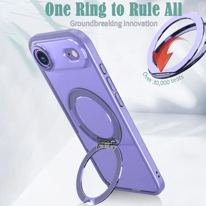 For iPhone Air Case Compatible with MagSafe Skin-touch TPU + PC Phone Cover with Rotating Kickstand - Lilac Purple - 4