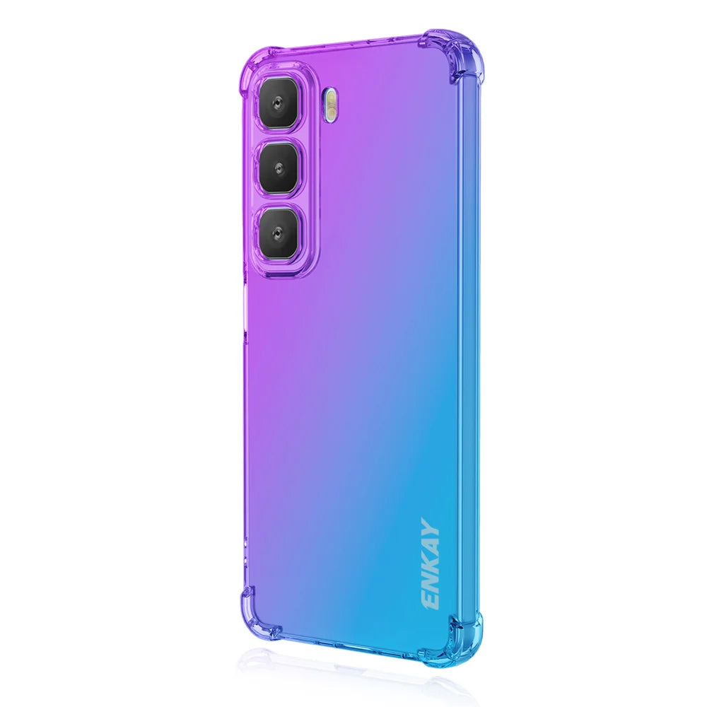 ENKAY For Infinix Hot 60i 4G / Infinix Hot 60 5G TPU Case  Thickened Four Corner Drop-proof Phone Back Cover - Purple / Blue - 1