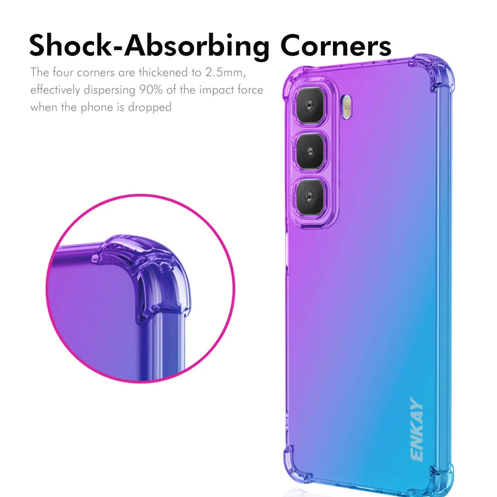 ENKAY For Infinix Hot 60i 4G / Infinix Hot 60 5G TPU Case  Thickened Four Corner Drop-proof Phone Back Cover - Purple / Blue - 2