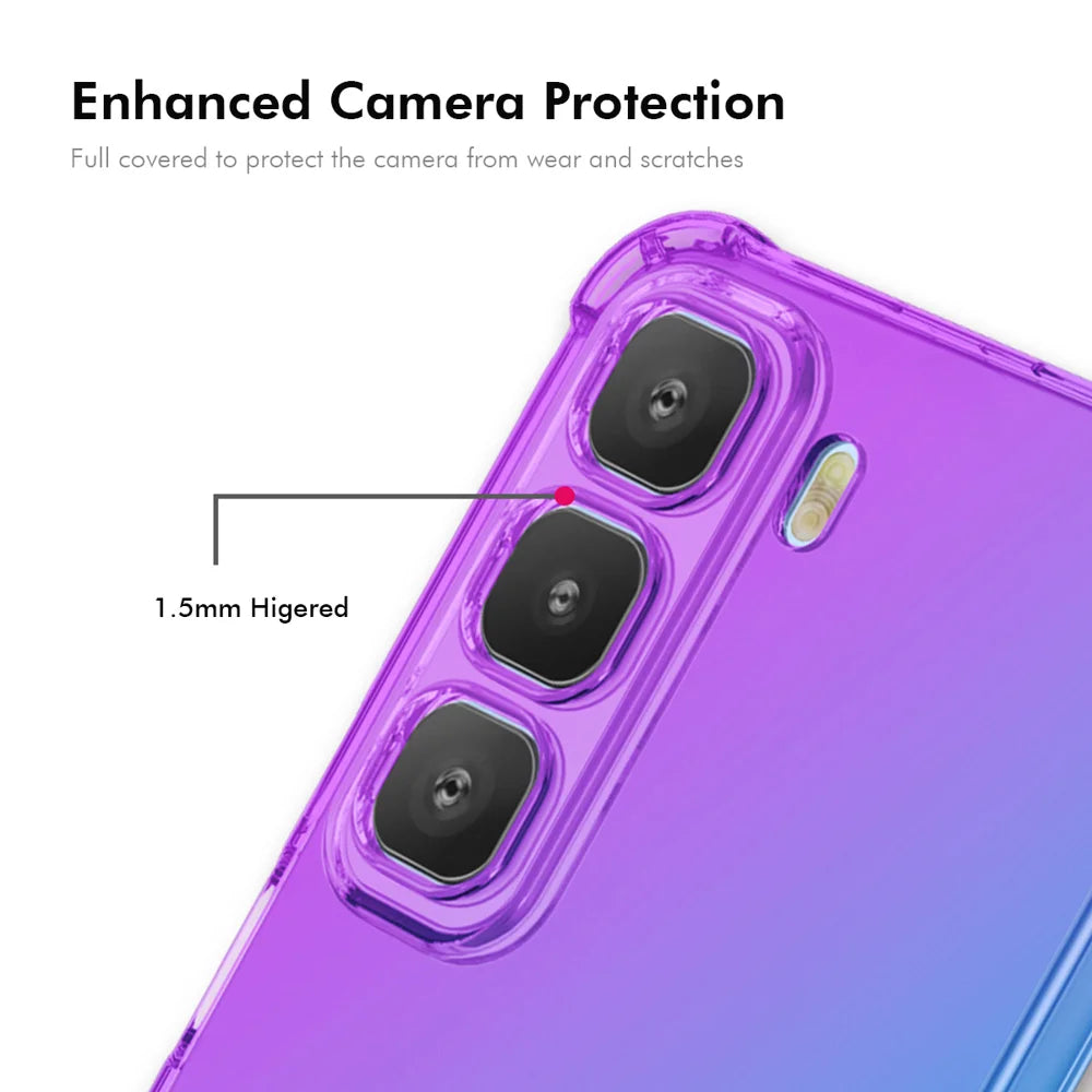 ENKAY For Infinix Hot 60i 4G / Infinix Hot 60 5G TPU Case  Thickened Four Corner Drop-proof Phone Back Cover - Purple / Blue - 4