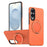 For Samsung Galaxy S25 Edge Magnetic Case Rotating Kickstand TPU + PC Phone Cover - Orange - 1