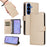 For Samsung Galaxy S26+ Case RFID Blocking 3 Card Slots PU Leather Phone Cover with Wrist Strap - Creamy White - 5