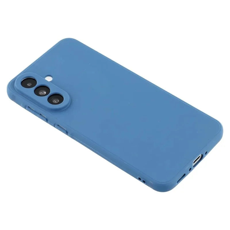 WANLONFENG For Samsung Galaxy A56 5G Case  ZB Series Precise Cutouts Straight Edge TPU Phone Cover with Tempered Glass Film - Sapphire - 6