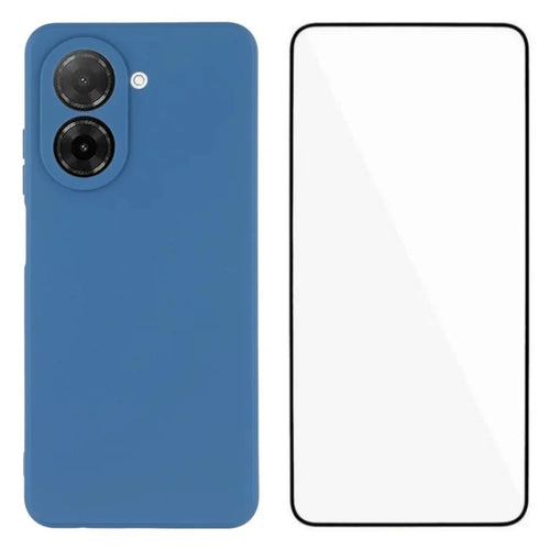 WANLONFENG For Xiaomi Redmi A5 NFC (EU) (173.45mm) Case  ZB Series Precise Cutouts Straight Edge TPU Phone Cover with Tempered Glass Film - Sapphire - 1