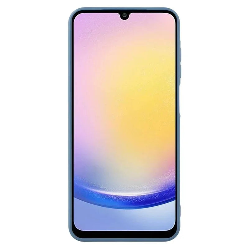 WANLONFENG For Samsung Galaxy A26 5G Case  ZB Series Precise Cutouts Straight Edge TPU Phone Cover with Tempered Glass Film - Sapphire - 3