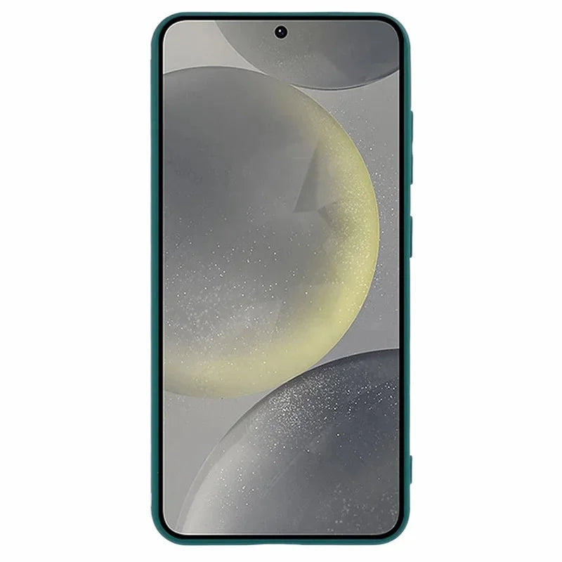 WANLONFENG For Samsung Galaxy S25+ Case  ZB Series Precise Cutouts Straight Edge TPU Phone Cover with Tempered Glass Film - Army Green - 3