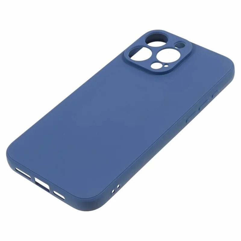 WANLONFENG For iPhone 15 Pro Case  ZB Series Precise Cutouts Straight Edge TPU Phone Cover with Tempered Glass Film - Sapphire - 5