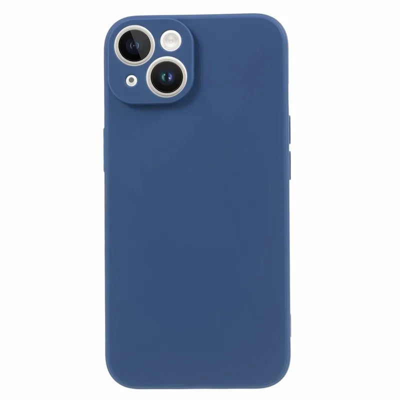 WANLONFENG For iPhone 15 Case  ZB Series Precise Cutouts Straight Edge TPU Phone Cover with Tempered Glass Film - Sapphire - 2