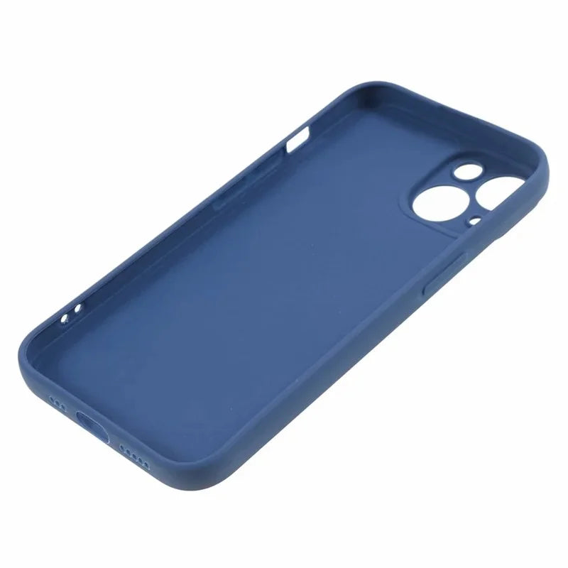 WANLONFENG For iPhone 15 Case  ZB Series Precise Cutouts Straight Edge TPU Phone Cover with Tempered Glass Film - Sapphire - 5