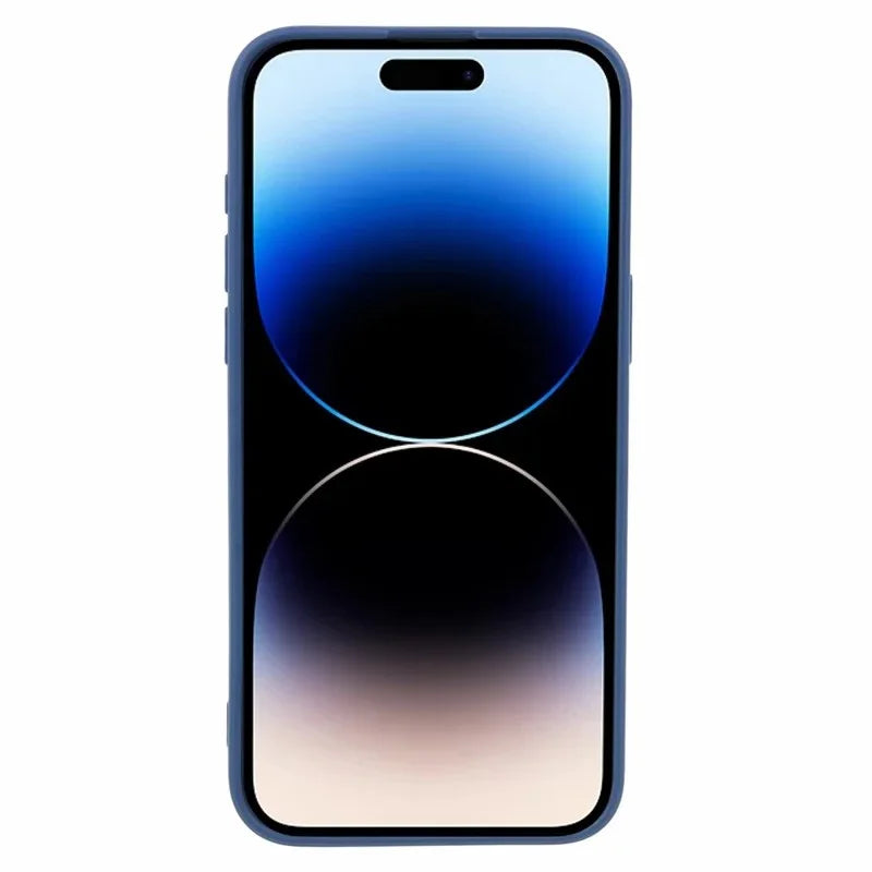 WANLONFENG For iPhone 15 Pro Max Case  ZB Series Precise Cutouts Straight Edge TPU Phone Cover with Tempered Glass Film - Sapphire - 3