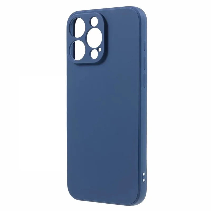 WANLONFENG For iPhone 15 Pro Max Case  ZB Series Precise Cutouts Straight Edge TPU Phone Cover with Tempered Glass Film - Sapphire - 4