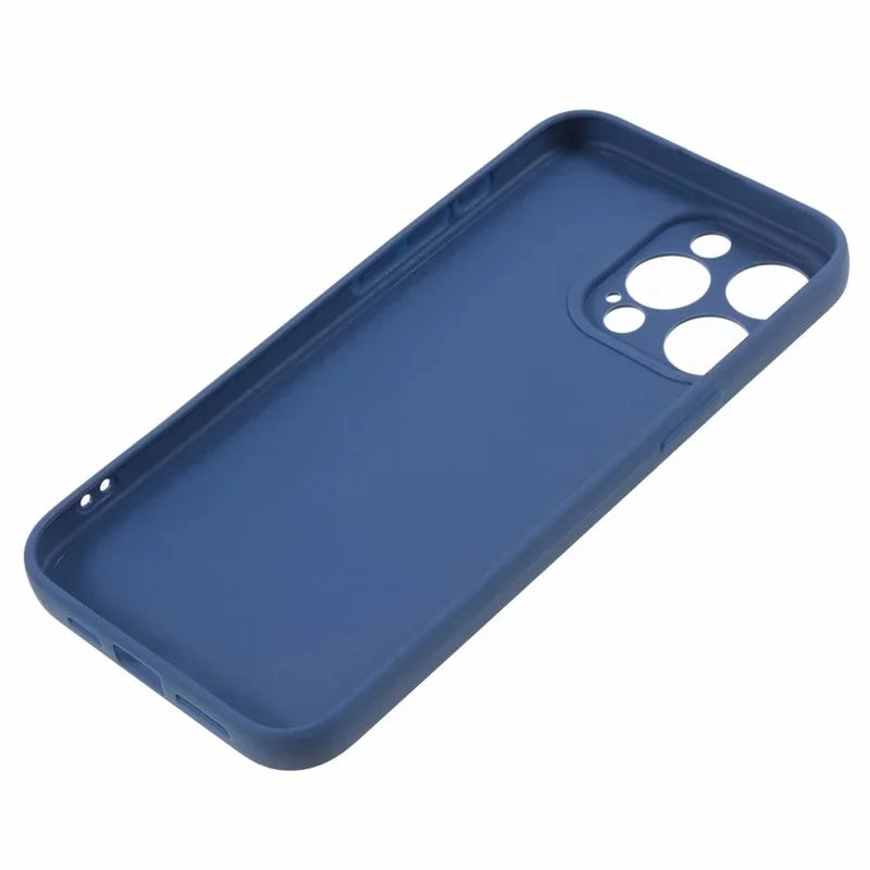 WANLONFENG For iPhone 15 Pro Max Case  ZB Series Precise Cutouts Straight Edge TPU Phone Cover with Tempered Glass Film - Sapphire - 6