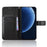 For Realme GT 8 5G Leather Wallet Case with Strap Diamond Texture Phone Cover - Black - 6