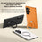For Samsung Galaxy S25 Ultra Magnetic Case Kickstand Electroplated PC PU Leather Cooling Phone Back Cover - Orange - 3