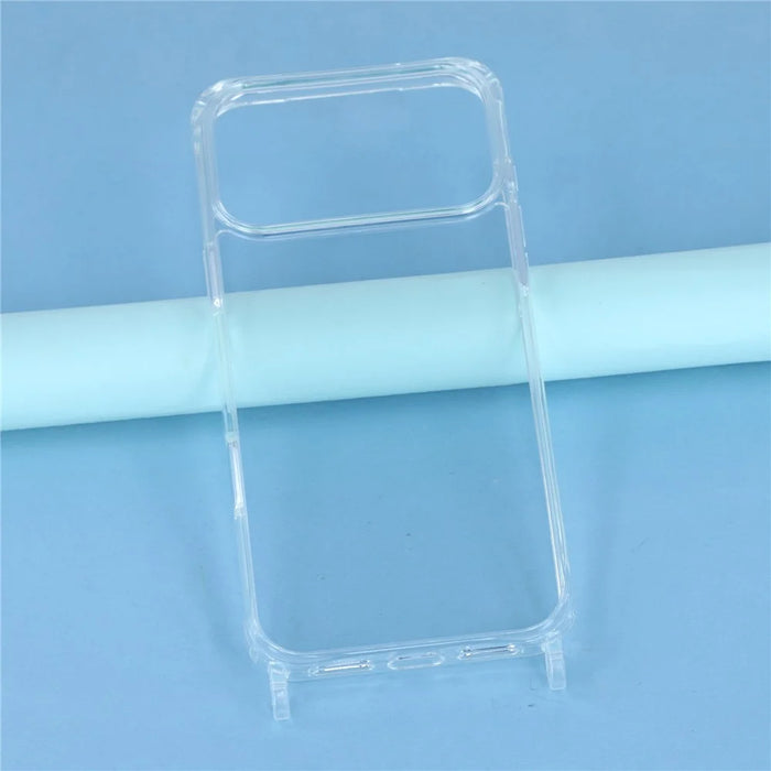 For iPhone 17 Pro Max Case PC+TPU 1.5mm Clear Phone Cover with Lanyard Holes - 6