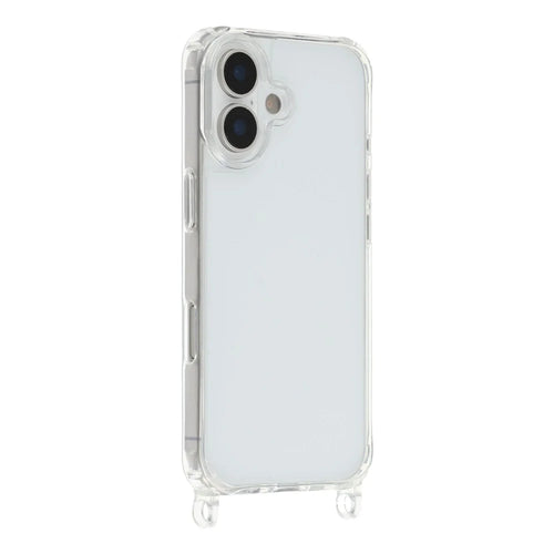 For iPhone 17 Case PC+TPU 1.5mm Clear Phone Cover with Lanyard Holes - 1