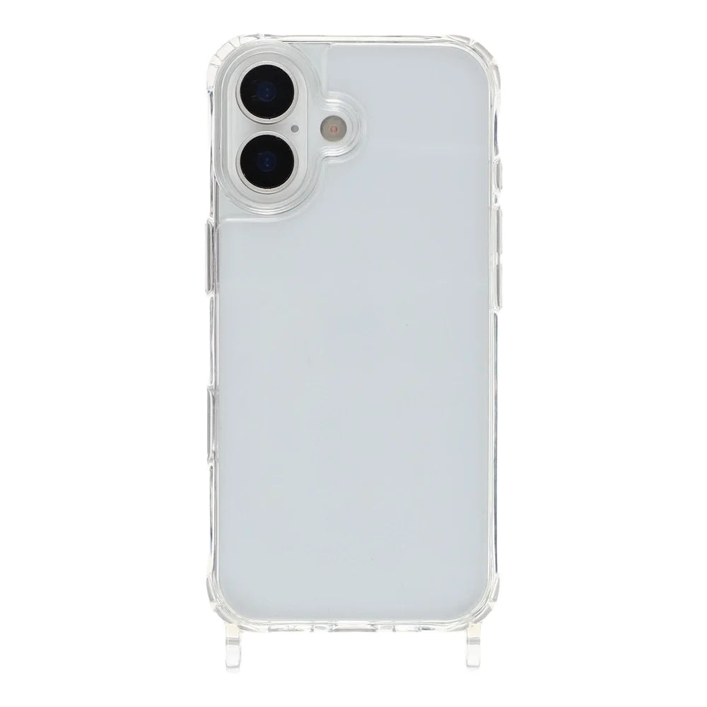 For iPhone 17 Case PC+TPU 1.5mm Clear Phone Cover with Lanyard Holes - 3