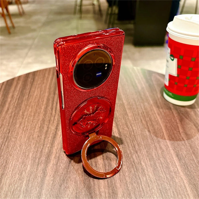 For vivo X Fold3 Case Carousel Style Rotating Kickstand Hard PC Phone Cover - 4