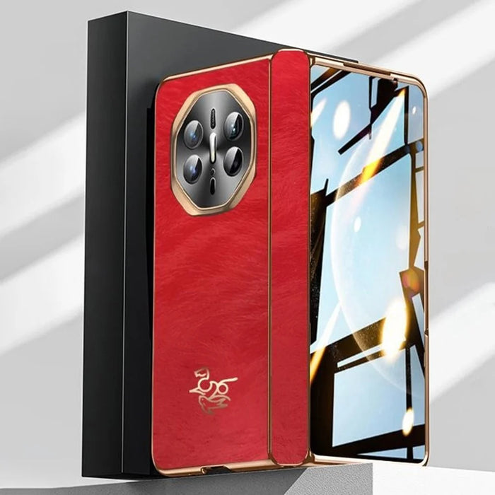 For Huawei Mate X6 Case Horse Pattern Hinge Protection Hard PC Phone Cover with Front Screen Protector - 1