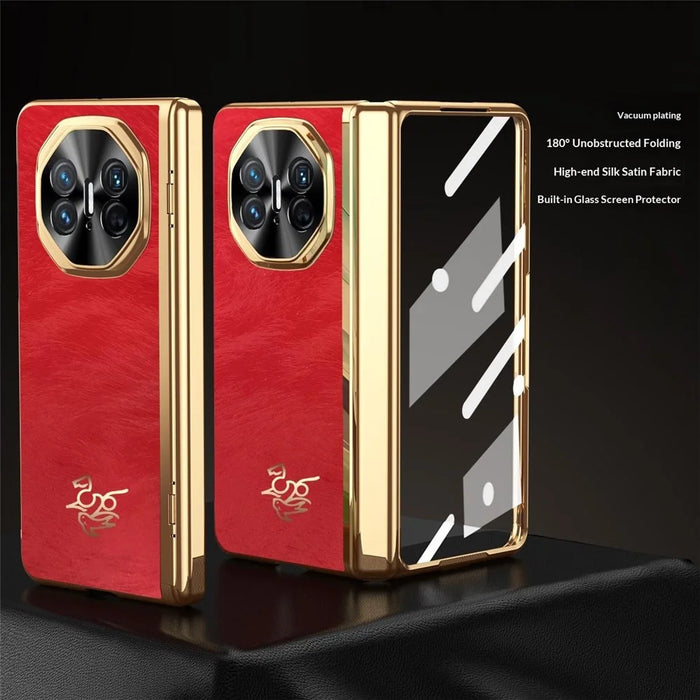 For Huawei Mate X5 Case Horse Pattern Hinge Protection Hard PC Phone Cover with Front Screen Protector - 2