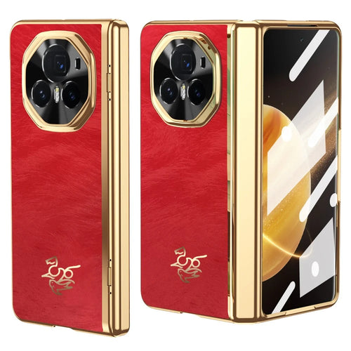 For Honor Magic V3 5G Case Horse Pattern Hinge Protection Hard PC Phone Cover with Front Screen Protector - 1