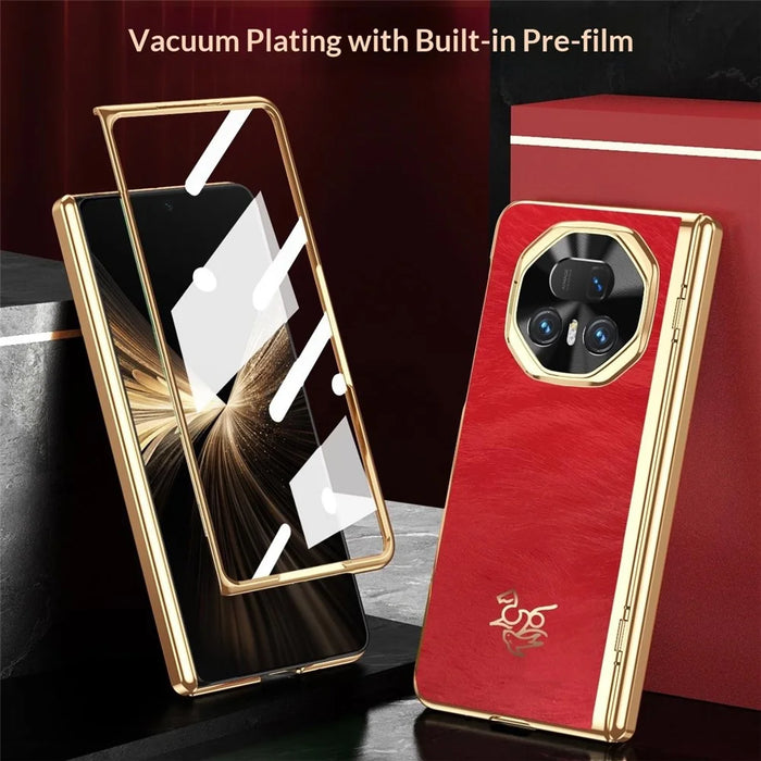 For Honor Magic V5 5G Case Horse Pattern Hinge Protection Hard PC Phone Cover with Front Screen Protector - 3