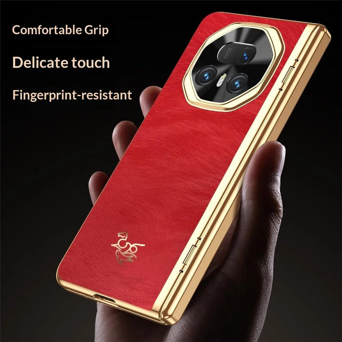 For Honor Magic V5 5G Case Horse Pattern Hinge Protection Hard PC Phone Cover with Front Screen Protector - 4