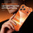 For iPhone 17 Pro Max Frameless Case Compatible with MagSafe Aramid Fiber Pattern Gilded Aluminum Alloy PC Back Phone Cover - Orange - 5