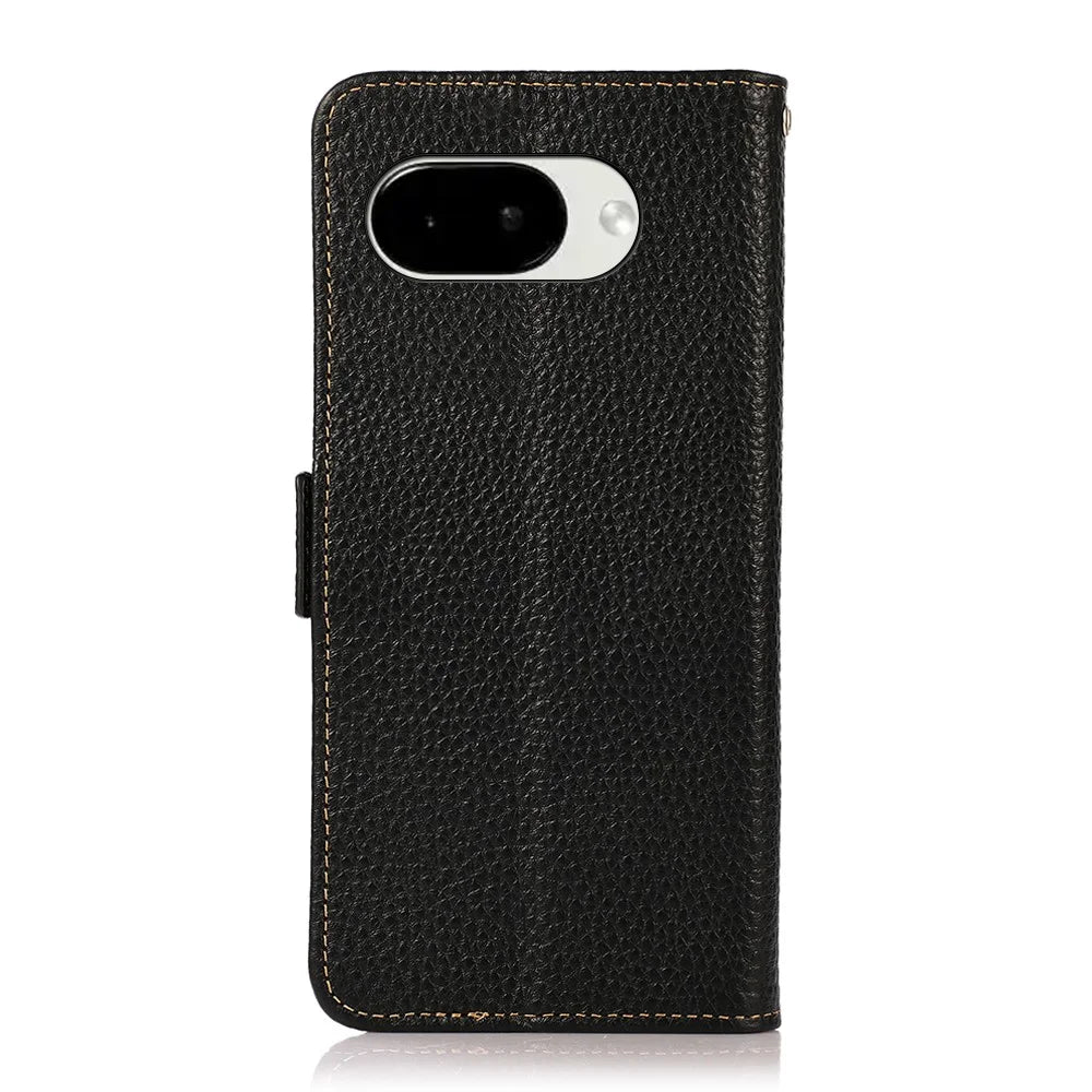 KHAZNEH for Google Pixel 10a Case RFID Blocking TPU Leather Wallet Phone Cover with Stand - Black - 7