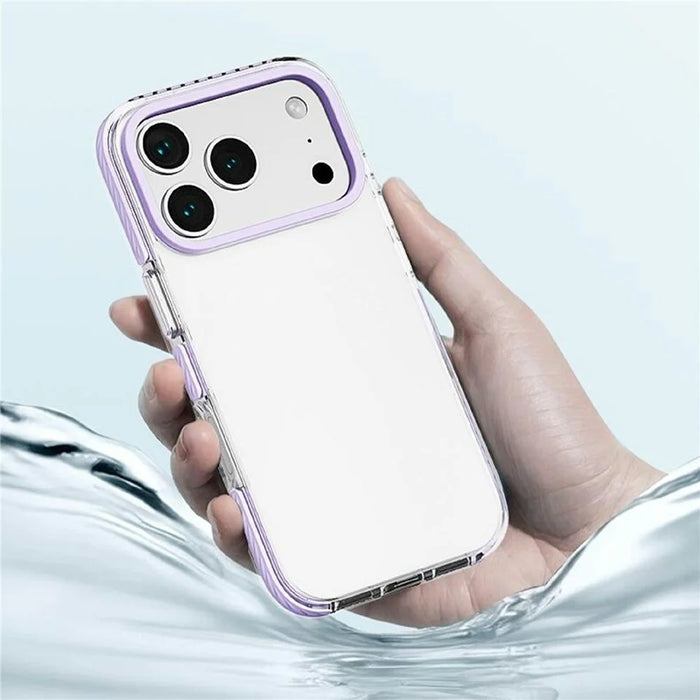 For iPhone 17 Pro Max Case Anti-Collision TPE + TPU Clear Back Phone Cover Large Camera Cutout - Purple - 7