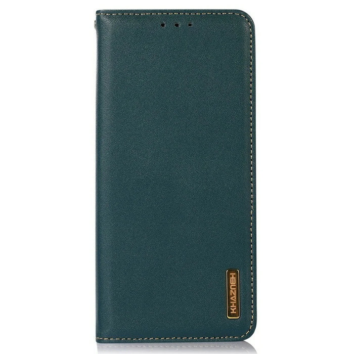 KHAZNEH For Google Pixel 10a Case Wallet Genuine Cow Leather Phone Cover Nappa Texture - Green - 6