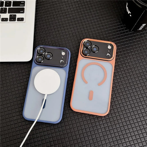 For iPhone 17 Pro Hybrid Case Compatible with MagSafe TPU + Acrylic Phone Shell Built-In AI Photo Button - Brown - 2