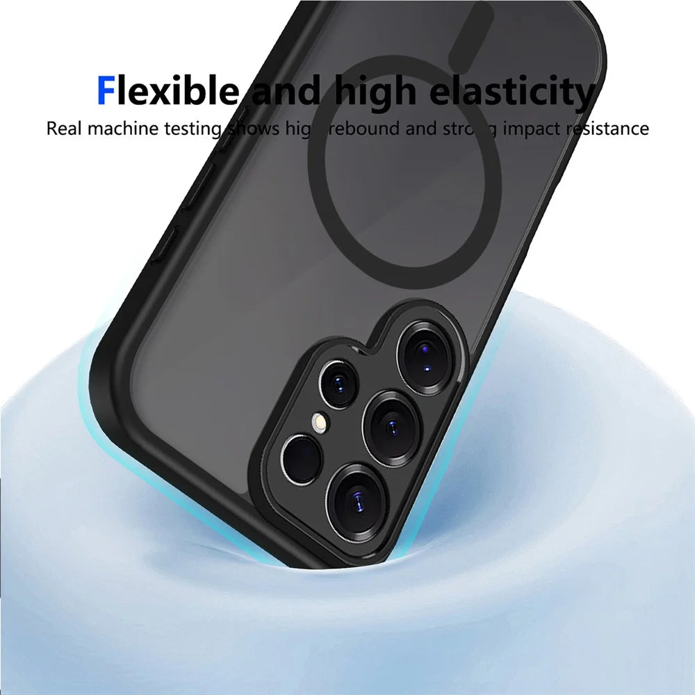 For Samsung Galaxy S24 Ultra Magnetic Case Skin Touch Matte Translucent PC + TPU Anti-Drop Phone Cover - Black - 7
