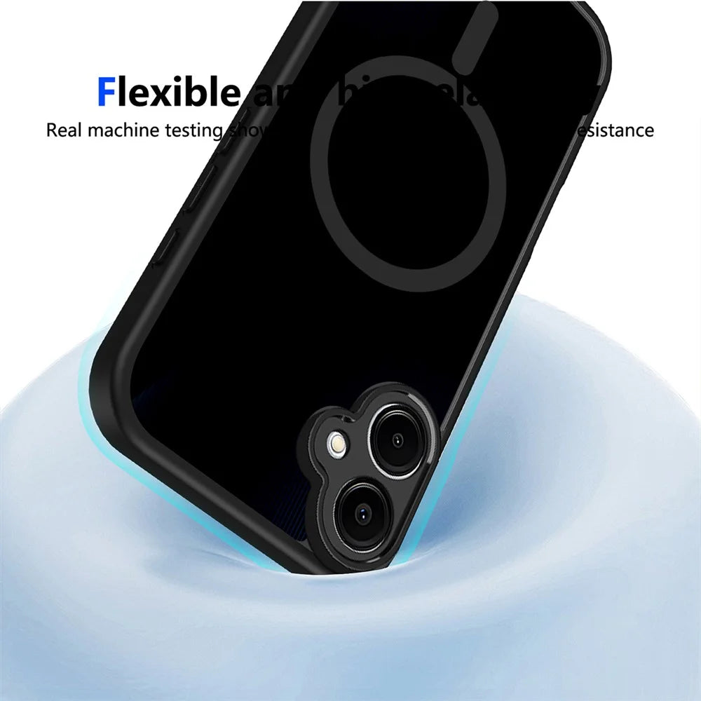 For Samsung Galaxy A06 5G Magnetic Case Skin Touch Matte Translucent PC + TPU Anti-Drop Phone Cover - Black - 7
