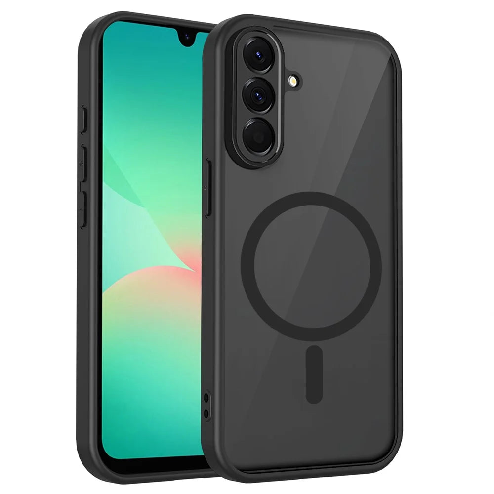 Magnetic Case for Samsung Galaxy A18 5G / A18 4G / A17 5G / 4G / F17 5G / M17 5G Skin Touch Matte Translucent PC + TPU Anti-Drop Phone Cover - Black - 1