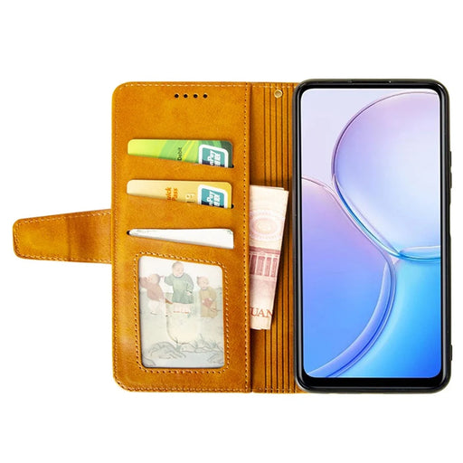 IDEWEI For Google Pixel 10 / 10 Pro Case Leather Wallet Phone Cover Stand Calf Texture - Brown - 2