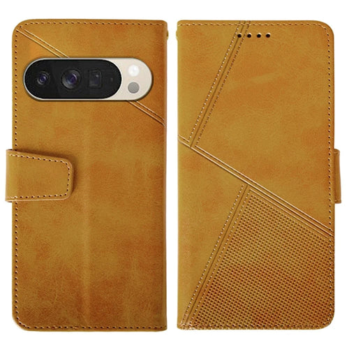 IDEWEI For Google Pixel 10 Pro XL Case Leather Wallet Phone Cover Stand Calf Texture  - Brown - 1
