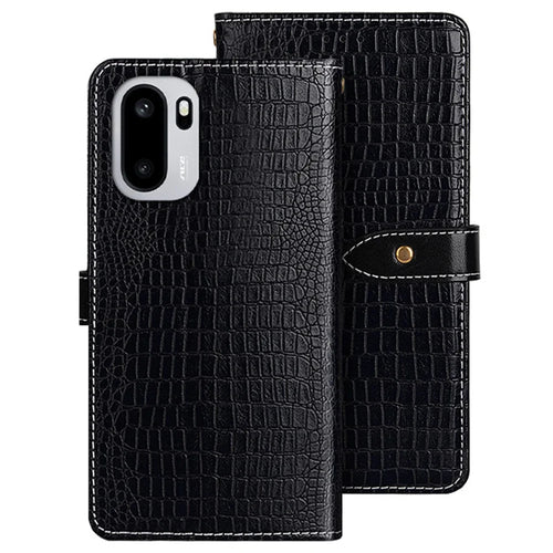 IDEWEI For OnePlus 15R 5G / Ace 6T 5G / Ace 6 5G Case Crocodile Texture PU Leather Flip Phone Cover - Black - 1